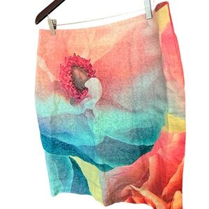 Pauw Amsterdam size 12 Rayme fabric NWOT Vibrant Floral A-Line Skirt